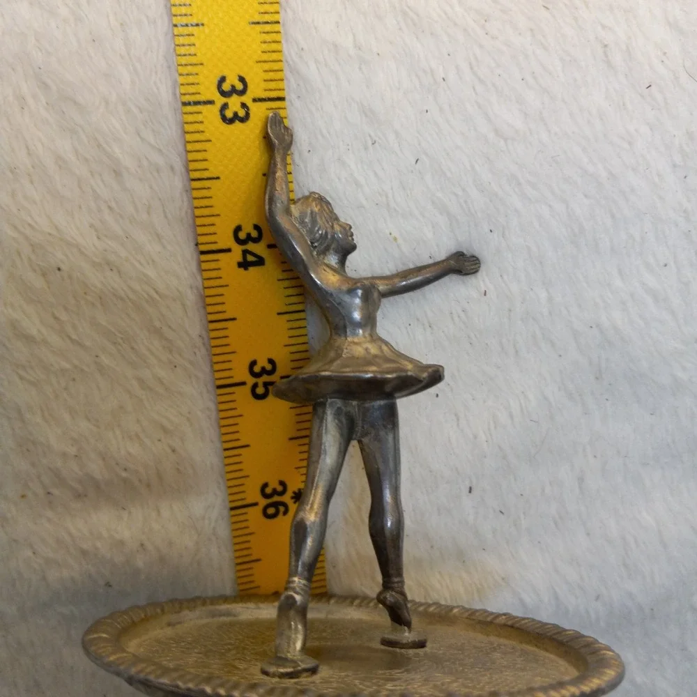 Vintage Silver Plated Ballerina Ring Tray Jewelry Holder Trinket Display Dish